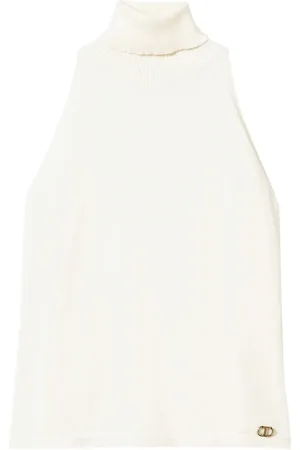 Twin-Set Logo-plaque knitted top