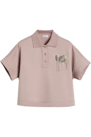 Brunello Cucinelli Floral-embroidered polo shirt