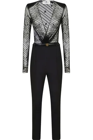 Elisabetta Franchi Patterned flocked-tulle jumpsuit