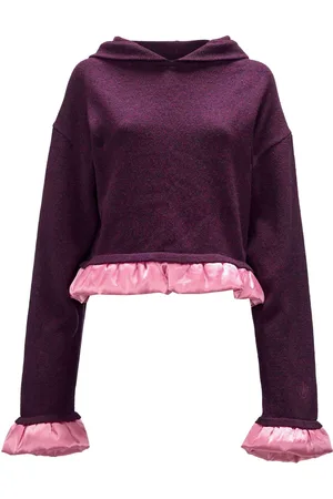 J.W.Anderson Satin-trimmed cropped hoodie
