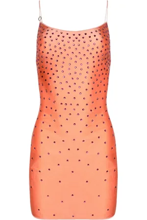 Oseree Crystal-embellished satin minidress