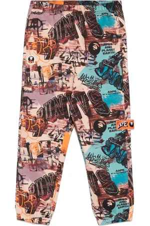 A Bathing Ape Graffiti print jogger pants