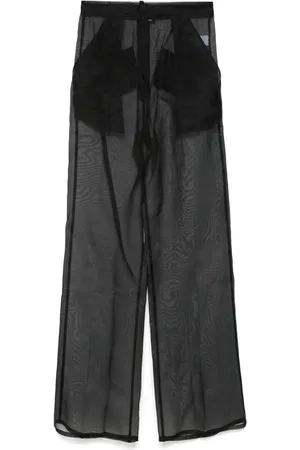 Oseree Crystal-embellished wide-leg trousers