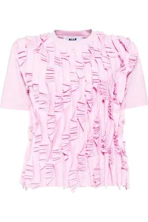 Msgm Ruffled cotton T-shirt