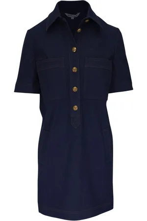 VERONICA BEARD Short-sleeve denim minidress
