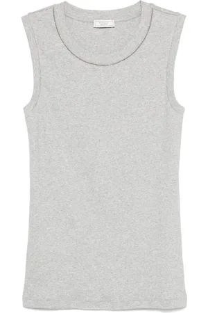 PESERICO SIGN Beaded-trim tank top