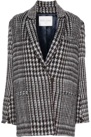 FORTE FORTE Houndstooth single-breasted coat