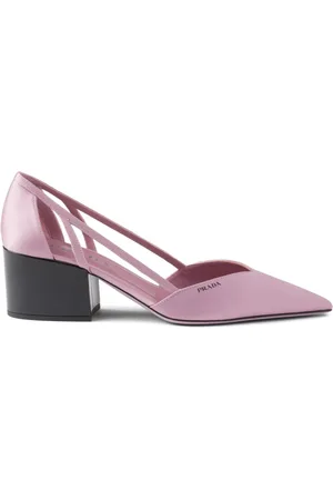 Prada 55mm satin cut-out pumps