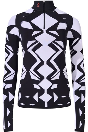 Perfect Moment Geo-jacquard zip-up top