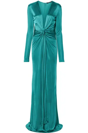 Roberto Cavalli Plunging concealedV-neck gown