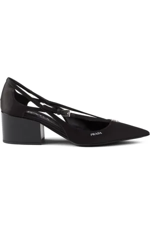 Prada 55mm satin cut-out pumps