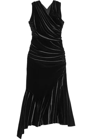 Ganni Velvet-finish midi dress