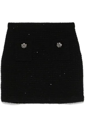 Self-Portrait Textured knit mini skirt