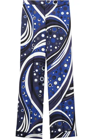 Puccini Fontane-print silk trousers