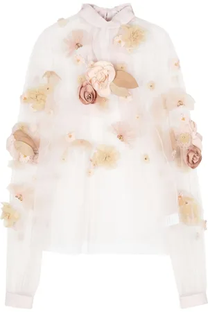 Viktor & Rolf Floral-embroidery long-sleeve blouse