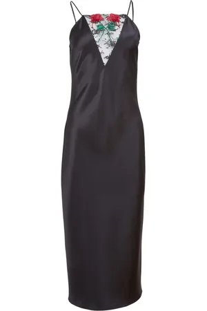 FLEUR DU MAL Vampire Rose embroidered slip dress