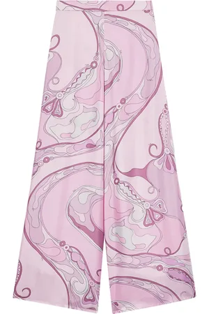 Puccini Orchidee-print wide-leg trousers