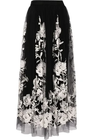 Elie saab Embroidered midi skirt