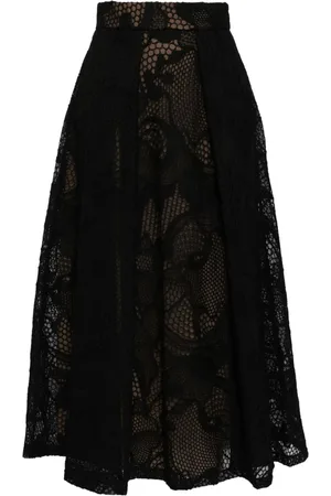 Elie saab Embroidered midi skirt