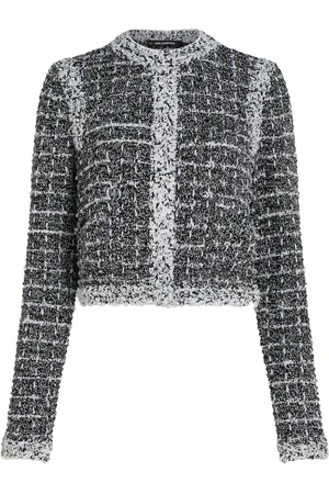 Karl Lagerfeld Bouclé snap-fastening cardigan