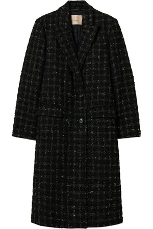 Twin-Set Check pattern bouclé coat