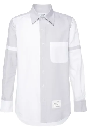 Thom Browne Adjustable-armbands two-tone shirt
