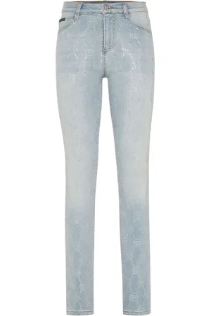 Philipp Plein Monogram high-waisted jegging trousers