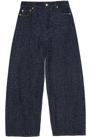 Ganni Wide-leg denim trousers