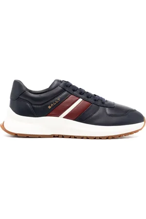Bally Outline Sneaker In Black and Red Leather