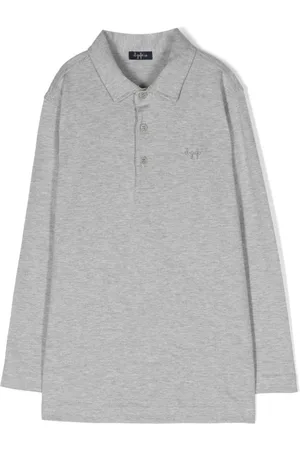 Il gufo Logo-embroidered mélange polo shirt