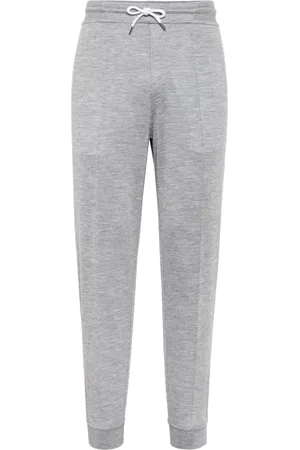 Brunello Cucinelli Pressed-crease drawstring trousers