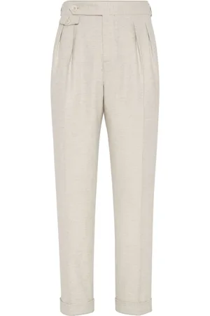 Brunello Cucinelli Pressed-crease tapered trousers