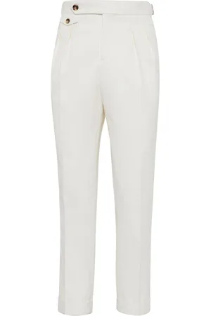 Brunello Cucinelli Pressed-crease tapered trousers