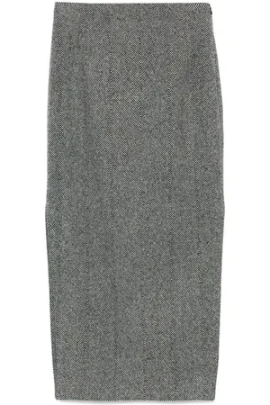 Etro Herringbone midi skirt
