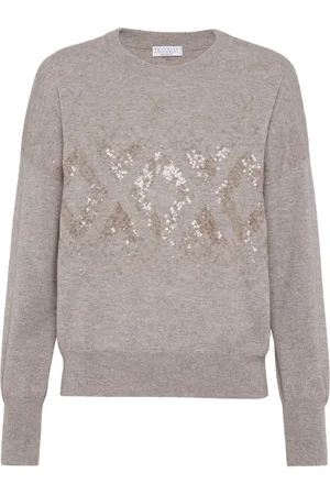 Brunello Cucinelli Sequin-embellished knitted jumper