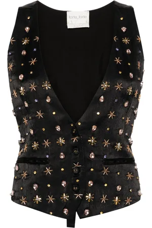 FORTE FORTE Bead-embellished adjustable vest