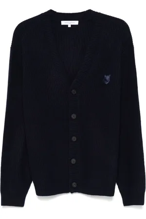 Maison Kitsuné Bold Fox Head ribbed cardigan