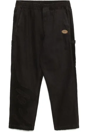 A Bathing Ape Logo patch straight-leg trousers