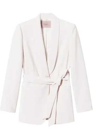 Twin-Set Oval T chain belted blazer
