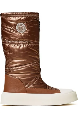 Twin-Set Logo-appliqué padded boots