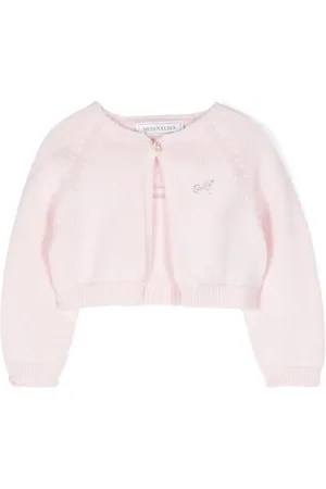 MONNALISA Crystal-logo wool cardigan
