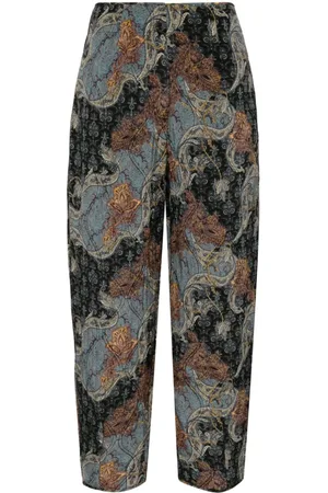 ULLA JOHNSON Graphic-print tapered trousers