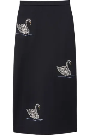 Msgm Beaded-swan midi skirt