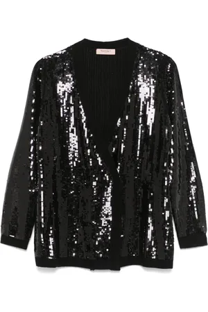 Twin-Set Sequinned double-breasted cardigan