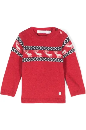 PATACHOU Reindeer-intarsia sweater