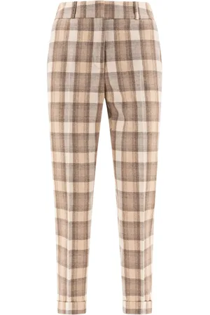 PESERICO SIGN Check-print trousers