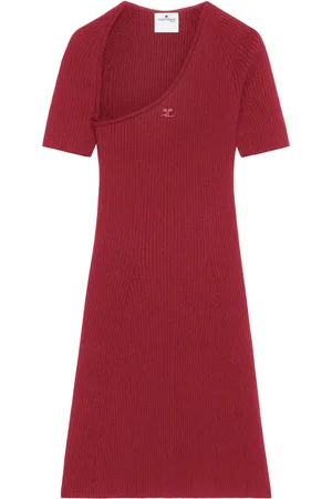 Courrèges Mini Slash rib-knit dress