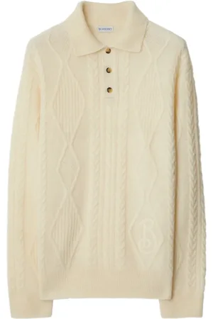 Burberry Aran-knit polo shirt