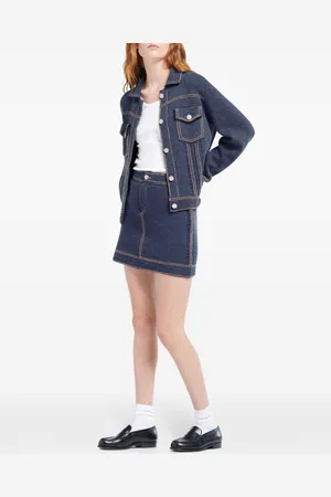 Barrie Contrast-stitch mini skirt