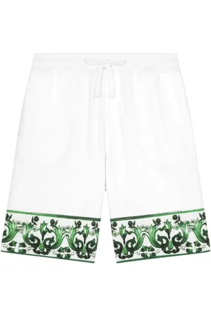 Dolce & Gabbana Majolica-print cotton drawstring shorts